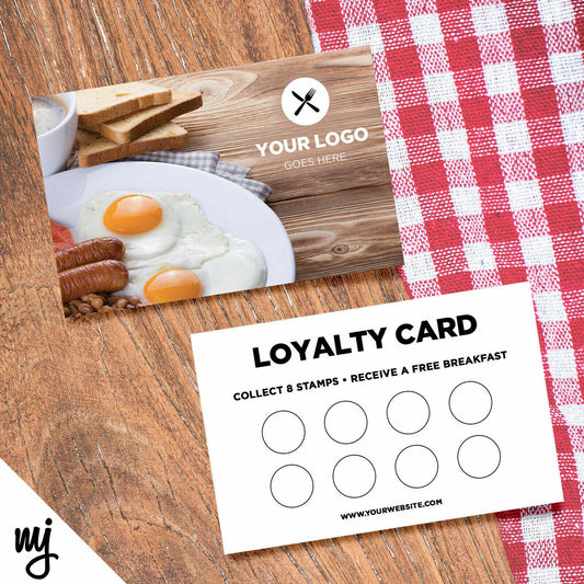 Custom Loyalty Card Printing | Breakfast Cafe Restaurant Takeaway Business 01