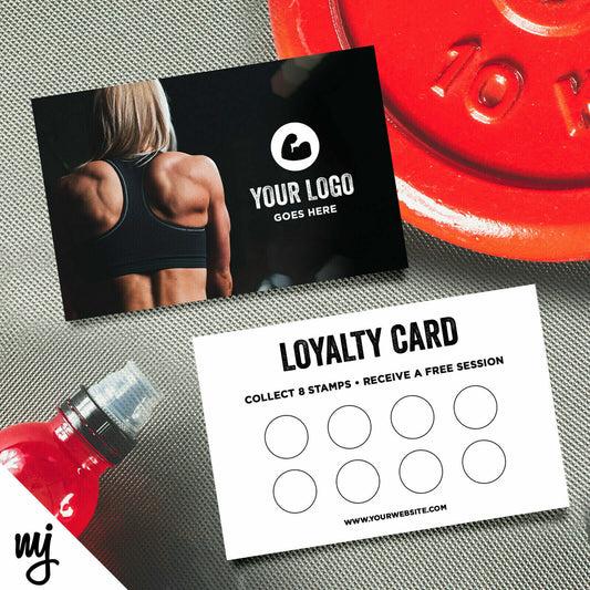 Custom Loyalty Card Printing | Gym Personal Trainer Muscle Fitness Business 01