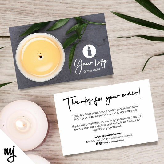 Custom Printed Ebay/etsy Thank You Cards | Candles Candle Wax Melt Scent 01