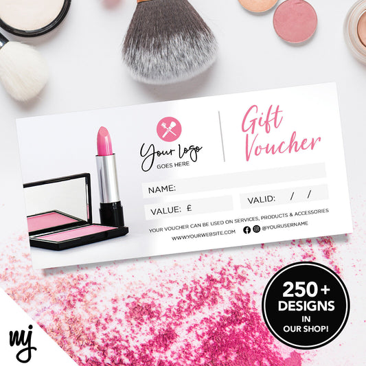 Custom Printed Business Gift Vouchers | Make Up Artist Beauty Glamour 06