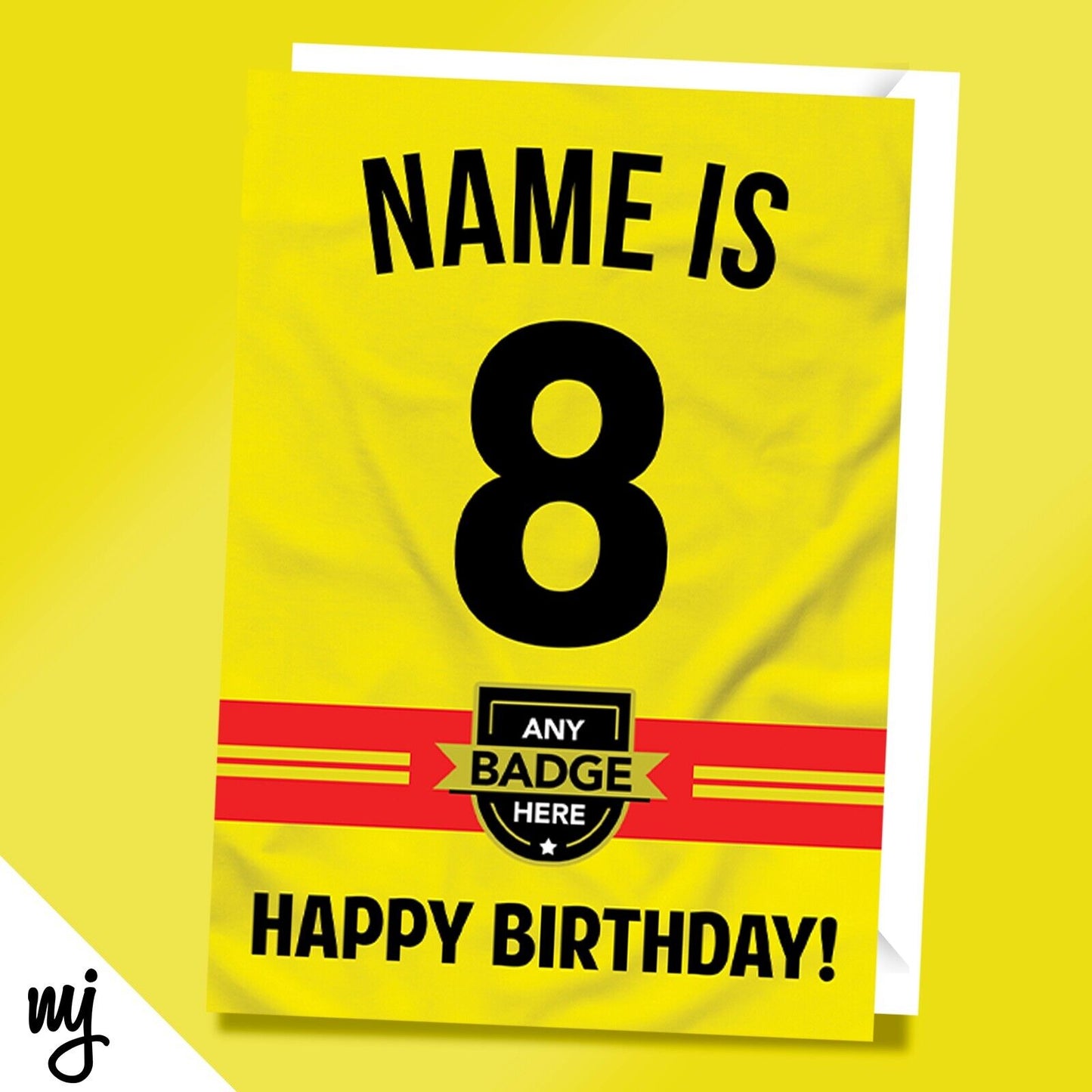 Football Shirt Birthday Card | Yellow Red