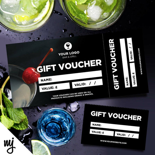 Custom Printed Gift Vouchers | Perforated | Cocktail Bar Restaurant Drinks Pub 5