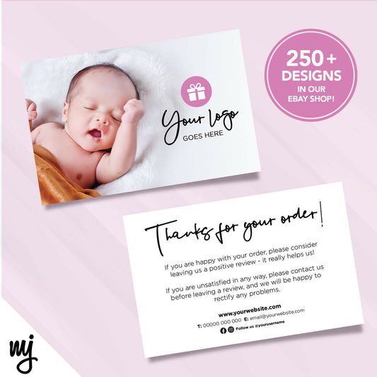 Custom Printed Ebay/etsy Thank You Cards | Baby Newborn Clothing Supplies 01