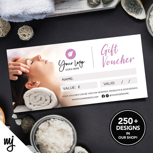 CUSTOM PRINTED BUSINESS GIFT VOUCHERS | MASSAGE MASSEUR BEAUTY THERAPIST 03