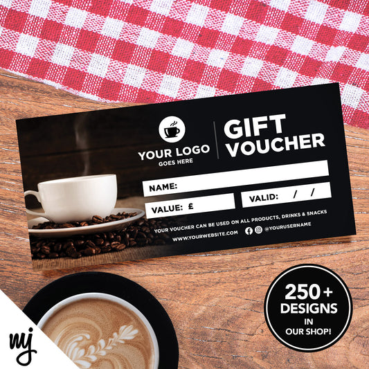 Custom Printed Business Gift Vouchers | Cafe Coffee Shop Restaurant Business 3