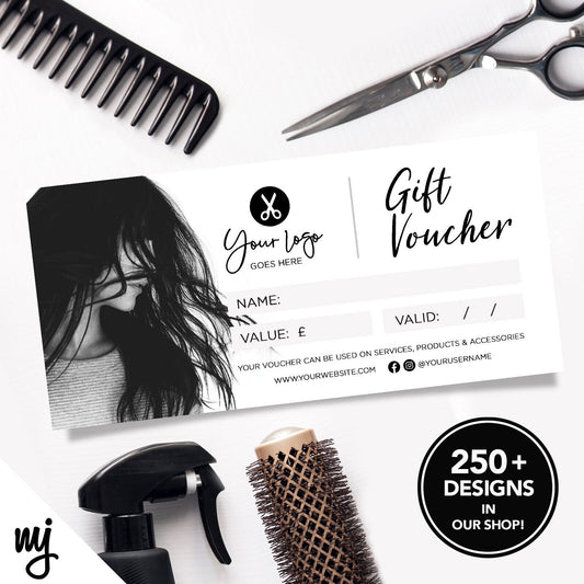 Custom Printed Business Gift Vouchers | Salon Hair Hairdresser Women 09