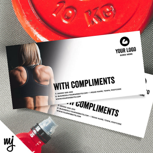 Custom Compliment Slip Printing | Gym Personal Trainer Muscle Fitness Business 1