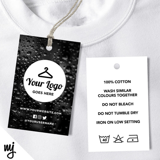 Black Droplet Swing Tags