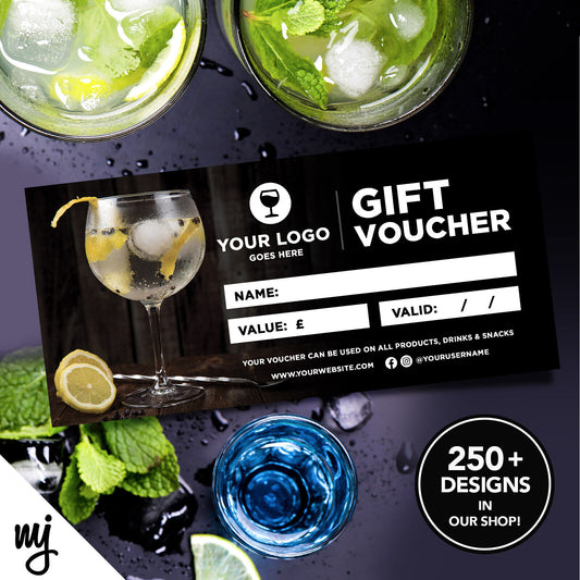 Custom Printed Business Gift Vouchers | Cocktail Bar Restaurant Drinks Pub 3