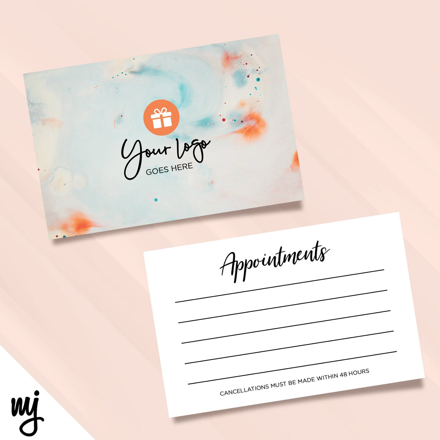 Orange Splash Appointment Cards