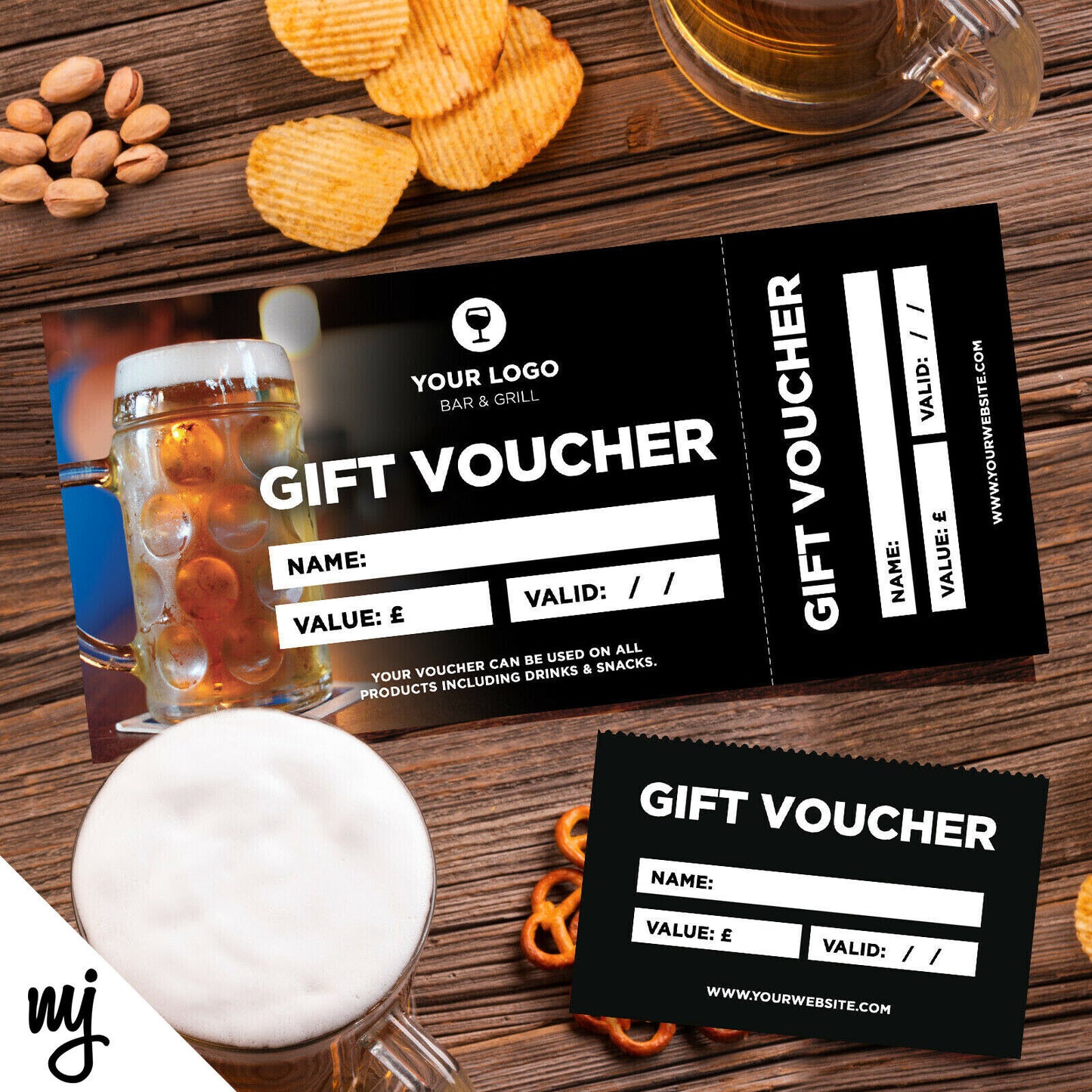 Custom Printed Gift Vouchers | Perforated | Bar Restaurant Pub Beer Wine 03