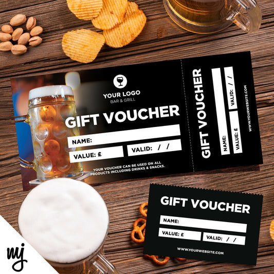 Custom Printed Gift Vouchers | Perforated | Bar Restaurant Pub Beer Wine 03