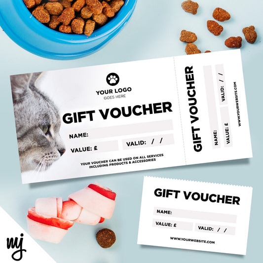 Custom Printed Gift Vouchers | Perforated | Pet Shop Supplies Cat Kitten 01