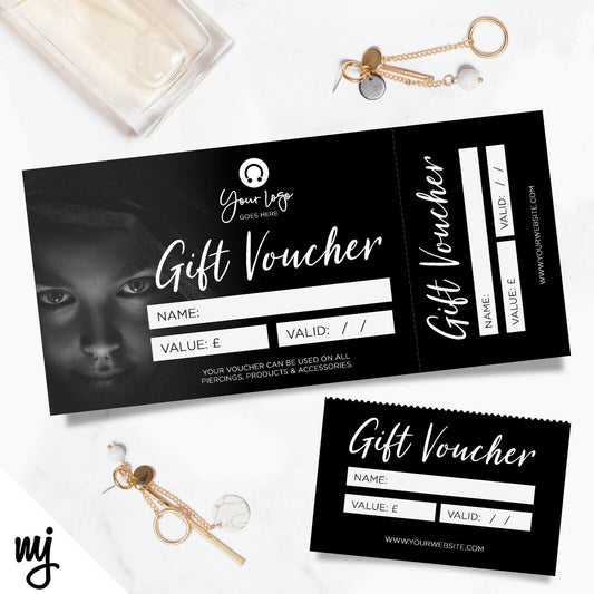 Custom Printed Gift Vouchers | Perforated | Piercing Ear Nose Jewellery 05