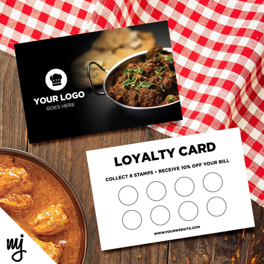 Custom Loyalty Card Printing | Curry Indian Restaurant Take Away Business