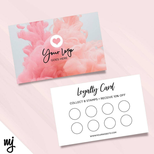 Custom Loyalty Card Printing | Pink Grey Smoke Feminine Generic Design 02