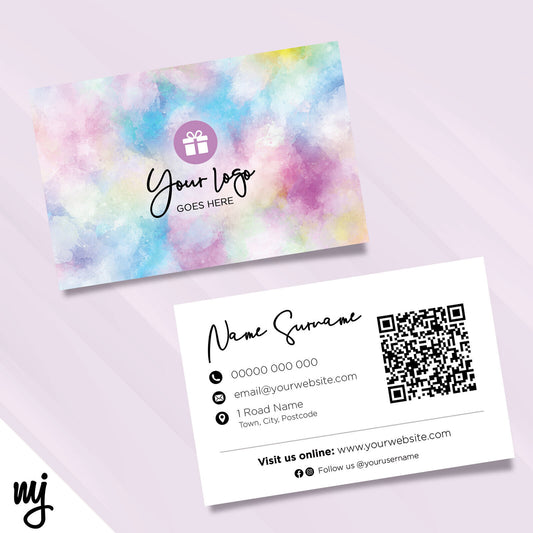 Custom Business Card Printing | Watercolour Pink Purple Mermaid Style