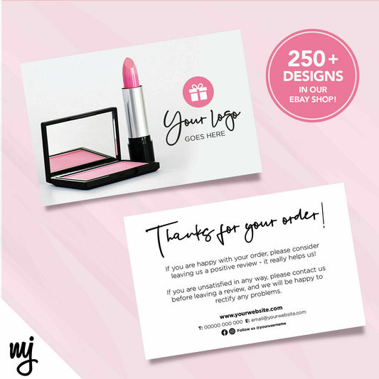 Custom Printed Ebay/etsy Thank You Cards | Make Up Beauty Supplies Business 06