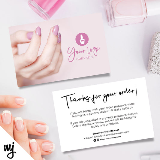 Custom Printed Ebay/etsy Thank You Cards | Nail Artist Beauty Therapist 01