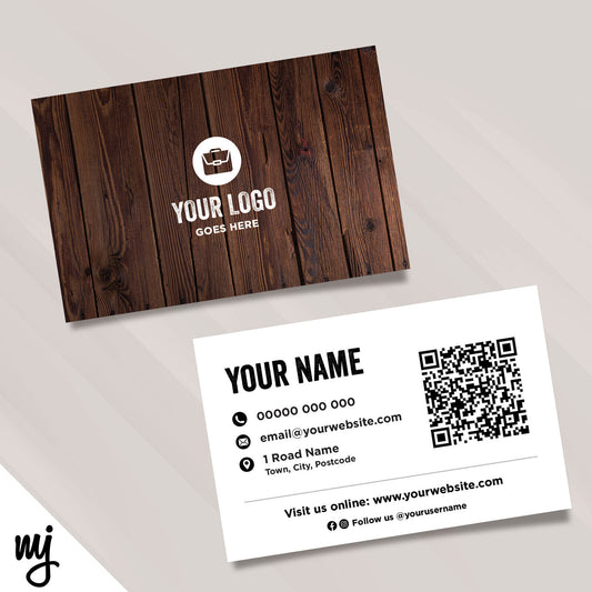 Custom Business Card Printing | Brown Wood Style Abstract Design 02