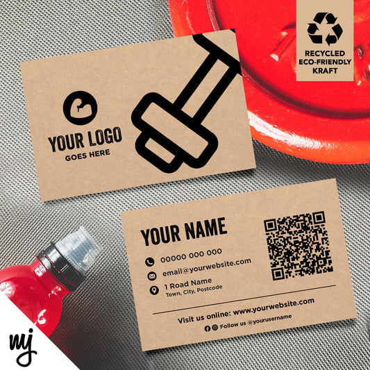 Kraft Business Cards Eco Recyclable | Gym Personal Trainer Fitness Health Spa 01