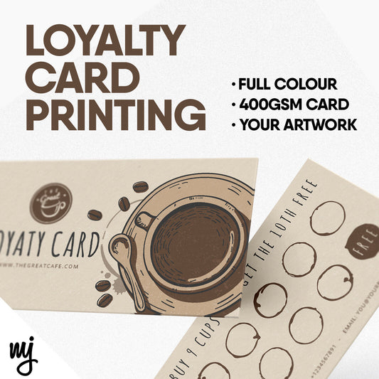 Custom Loyalty Card Printing From Your Artwork | 400gsm | Rounded Corners