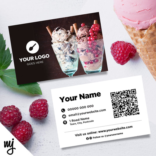 Custom Business Card Printing | Ice Cream Van Desserts Pudding Sweets Business 1