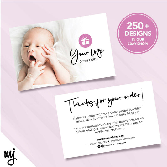 Custom Printed Ebay/etsy Thank You Cards | Baby Newborn Clothing Supplies 02