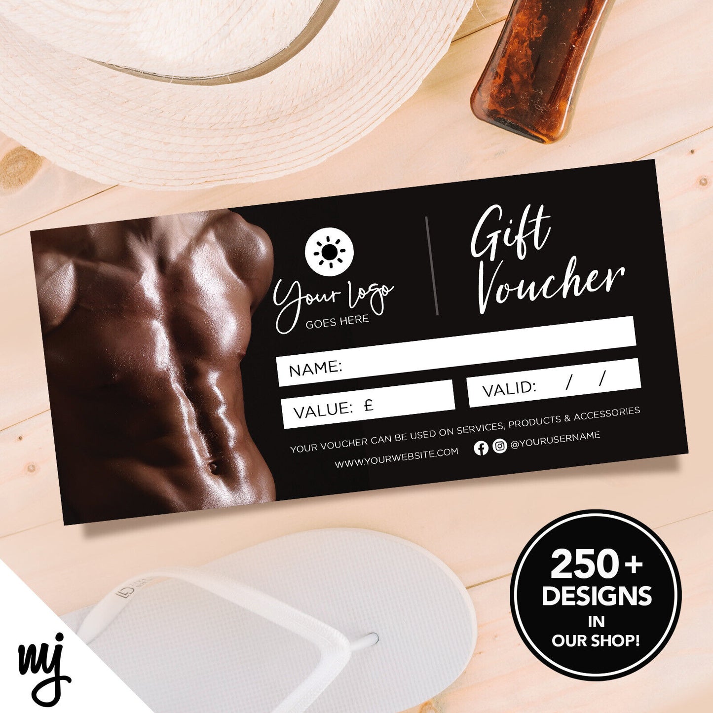 Custom Printed Business Gift Vouchers | Spray Fake Tan Tanning Sun Bed 03