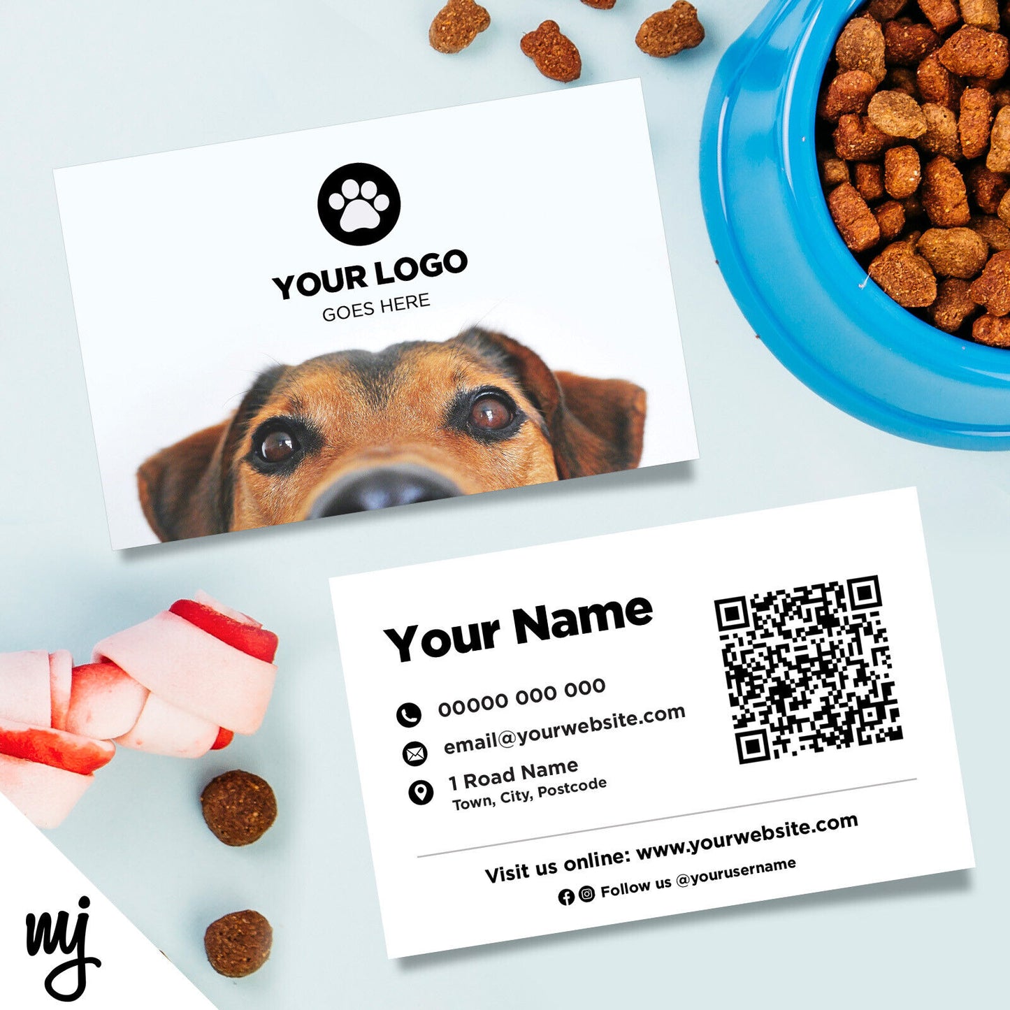 Custom Business Card Printing | Dog Walking Sitter Pet Shop Supplies Grooming 02