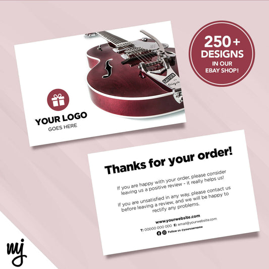 Custom Printed Ebay/etsy Thank You Cards | Music Shop Guitar Supplies Business 3