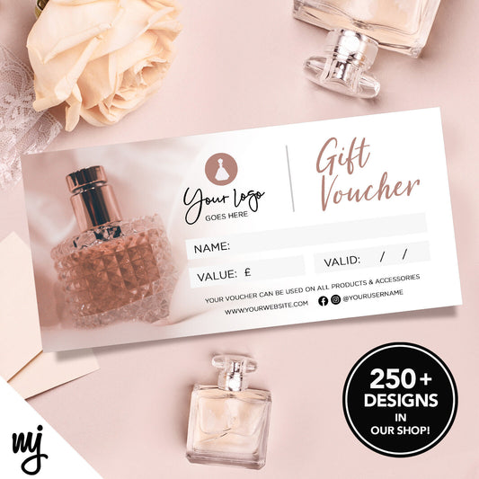 Custom Printed Business Gift Vouchers | Perfume Fragrance Scent Spray 01