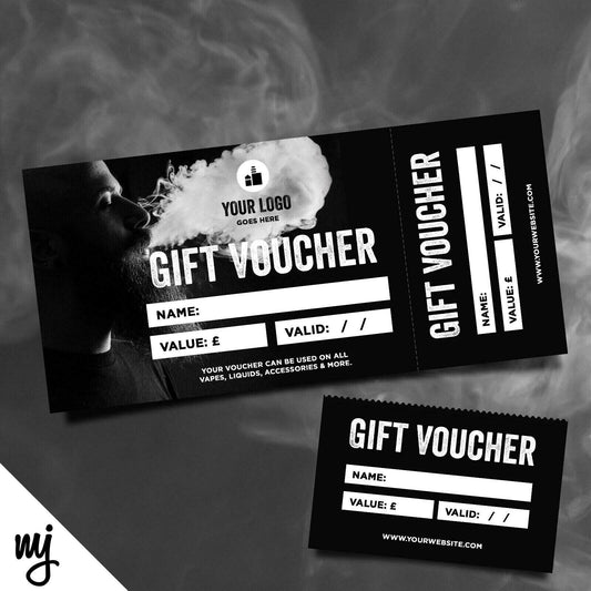 Custom Printed Gift Vouchers | Perforated | Vapour Smoke Quit Smoking Business