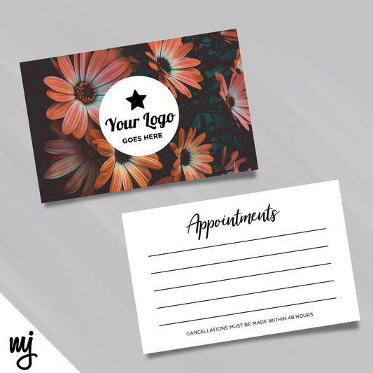 Orange Flowers Appointment Cards