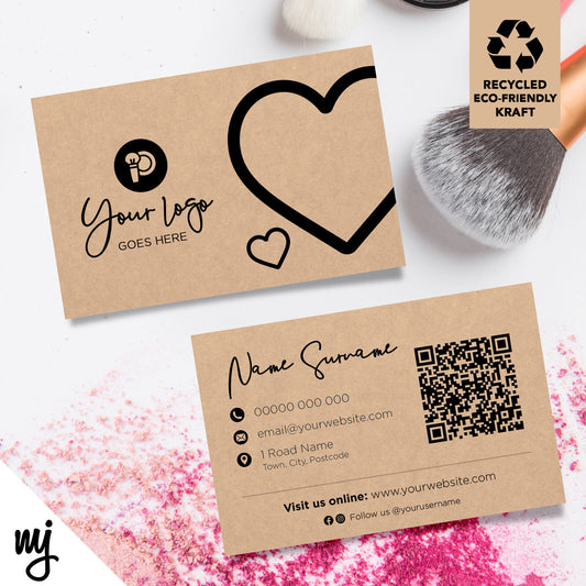 Kraft Business Cards Eco Recyclable | Make Up Artist Beauty Aesthetics Mua 03