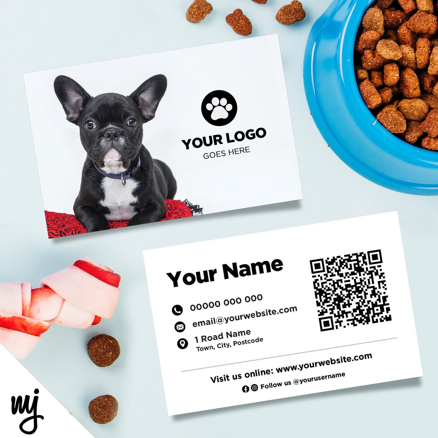 Custom Business Card Printing | Dog Walking Sitter Pet Shop Supplies Grooming 03