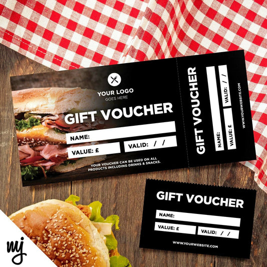 Custom Printed Gift Vouchers | Perforated | Sandwich Sub Restaurant Take Away 05