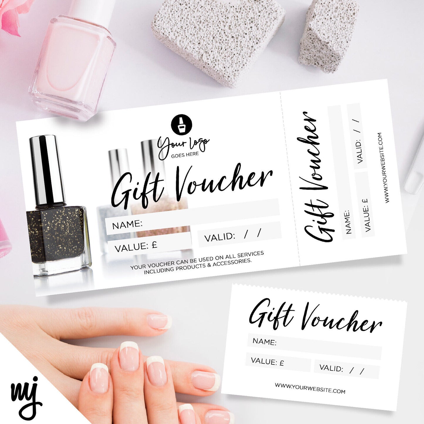 Custom Printed Gift Vouchers | Perforated | Nail Artist Beauty Therapist 05