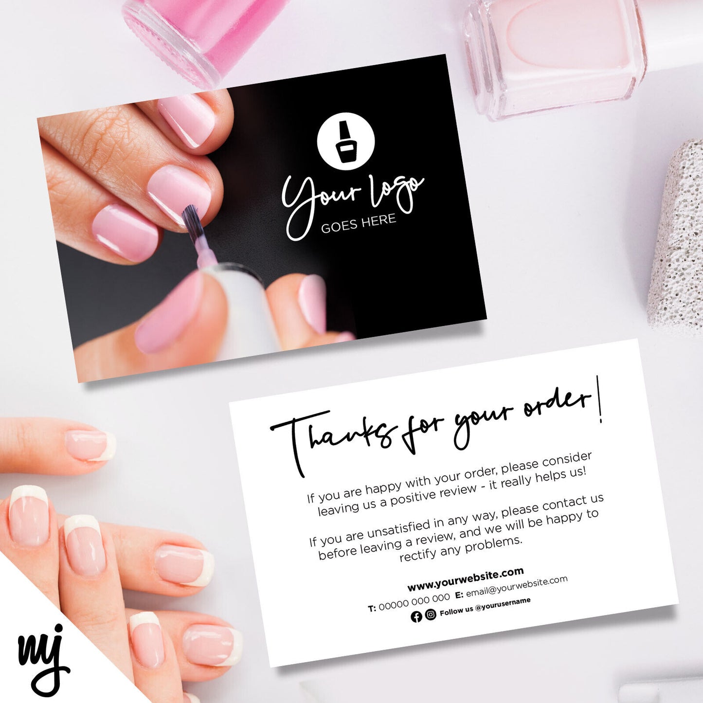 Custom Printed Ebay/etsy Thank You Cards | Nail Artist Beauty Therapist 03