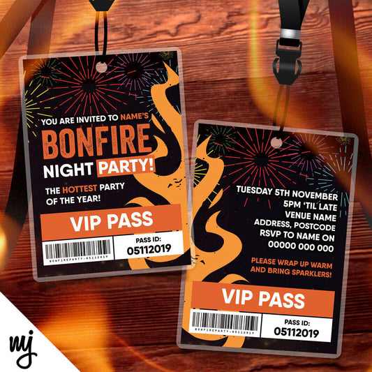 Bonfire Night Vip Passes & Lanyards