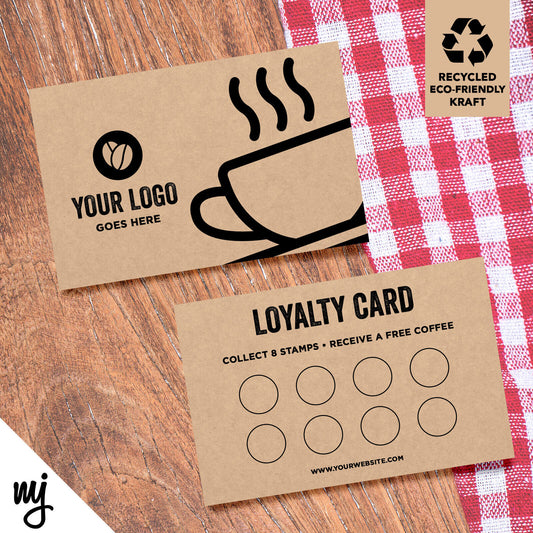 Kraft Loyalty Cards Eco Recyclable | Coffee Cafe Restaurant Business 02