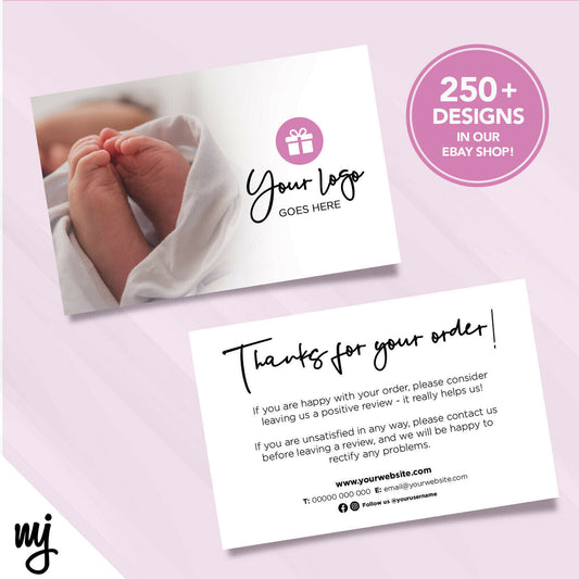 Custom Printed Ebay/etsy Thank You Cards | Baby Newborn Clothing Supplies 03