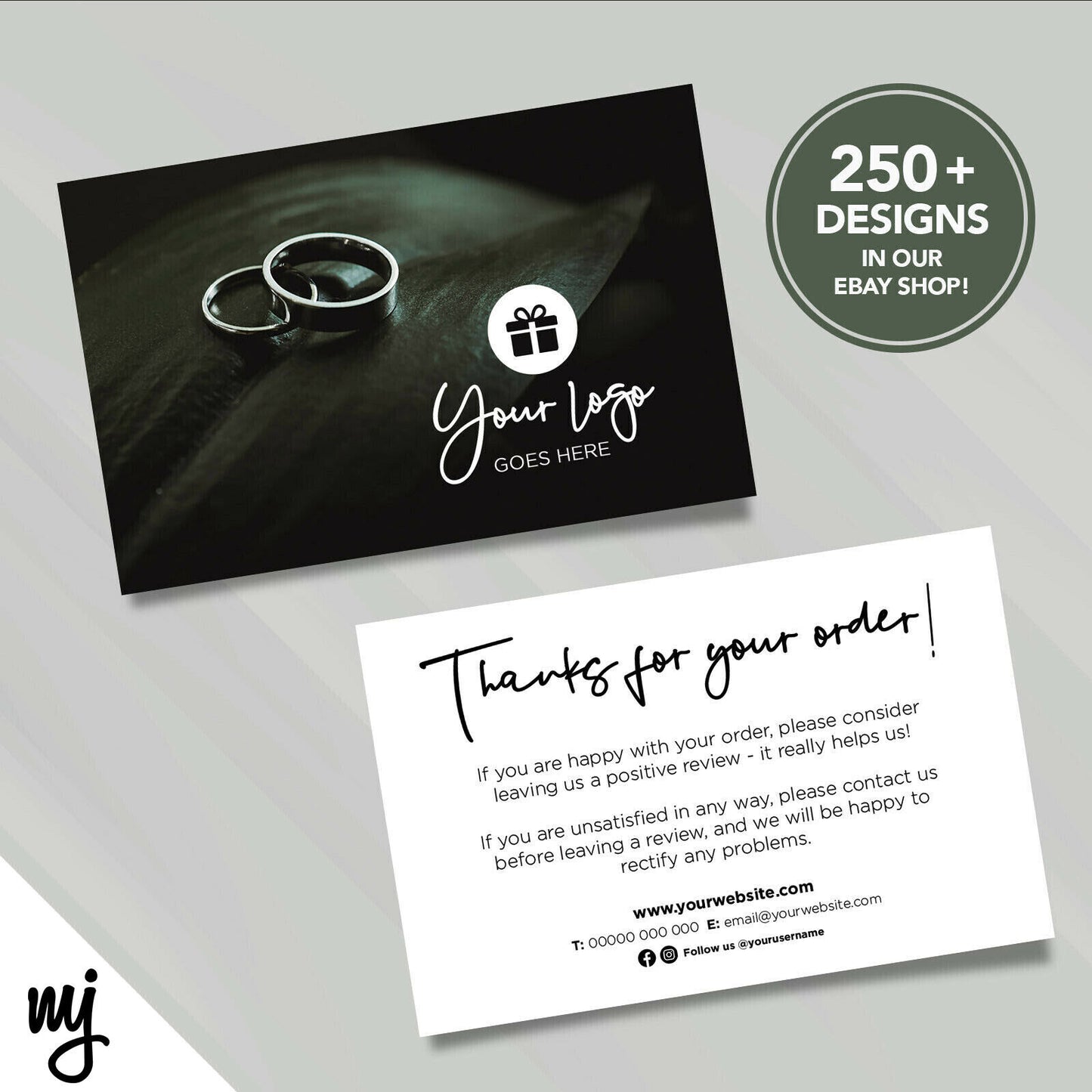 Custom Printed Ebay/etsy Thank You Cards | Jewellery Jeweller Business 06