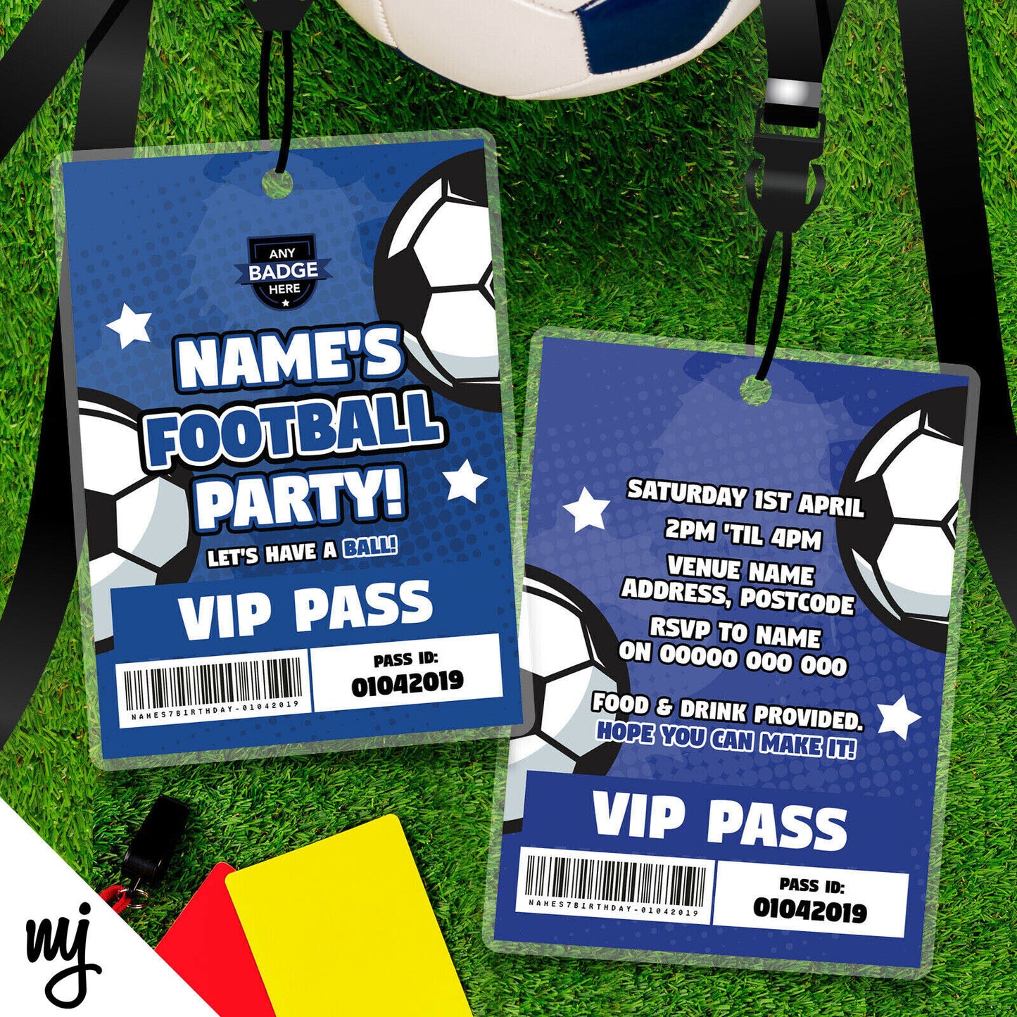 Football Team Vip Passes & Lanyards | Blue