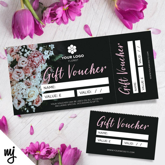 Custom Printed Gift Vouchers | Perforated | Florist Flowers Floral Bouquet 02