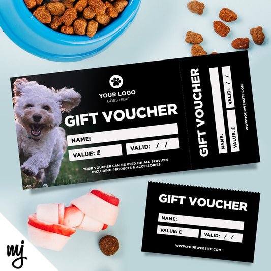 Custom Printed Gift Vouchers | Perforated | Dog Walking Walker Sitter Pet Shop 2