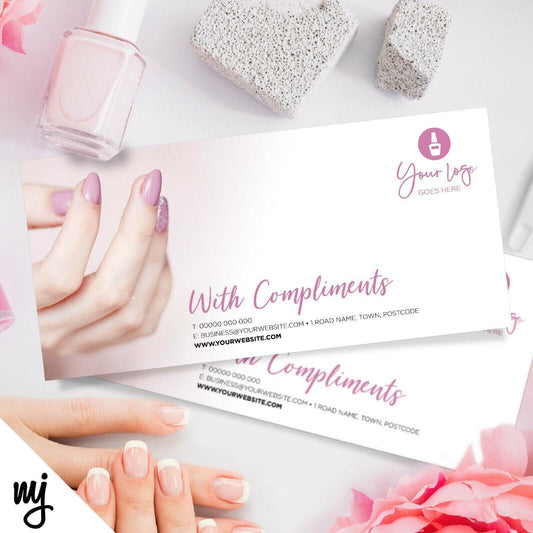 Custom Compliment Slip Printing | Nail Artist Beauty Therapist Business 01