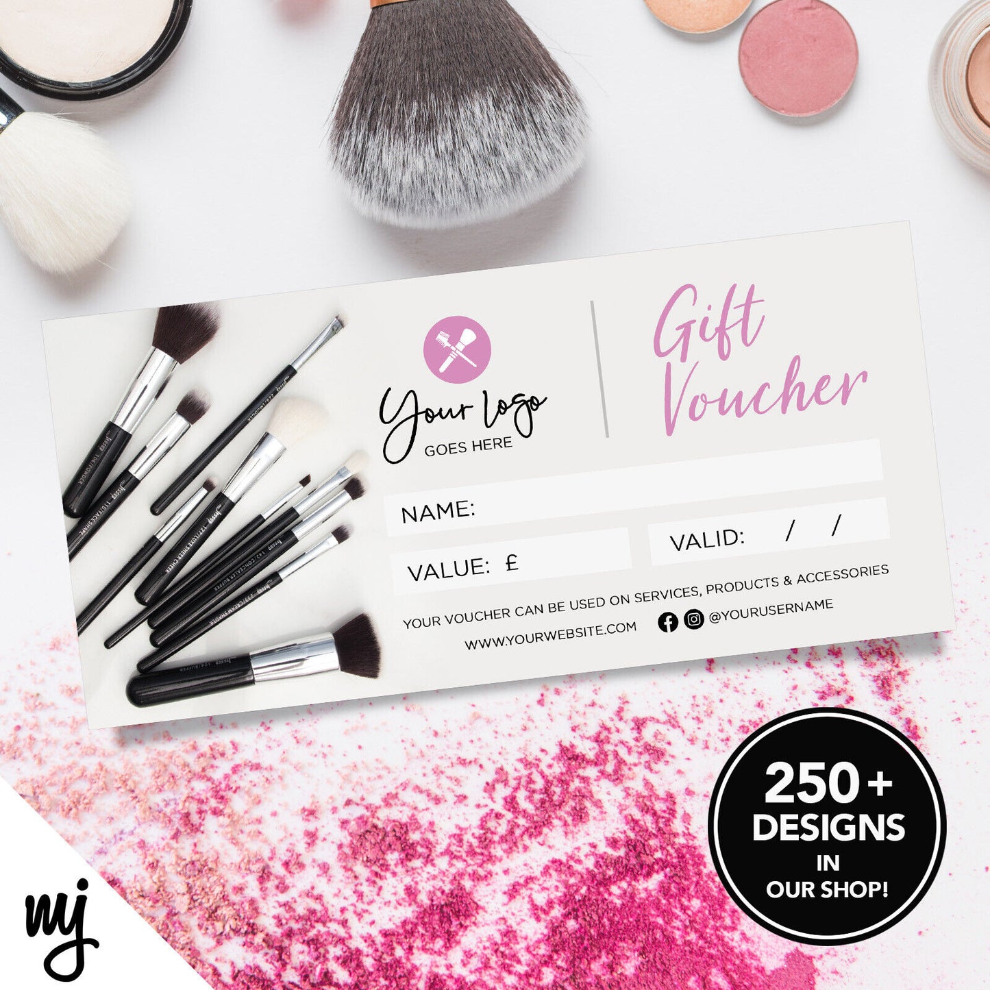 Custom Printed Business Gift Vouchers | Make Up Artist Beauty Glamour 07