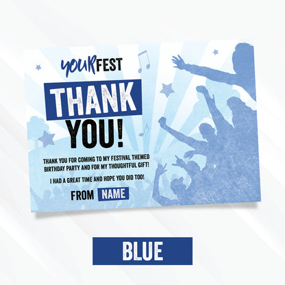 Personalised Festival Style Thank You Card Notes/invitations | Any Colour!