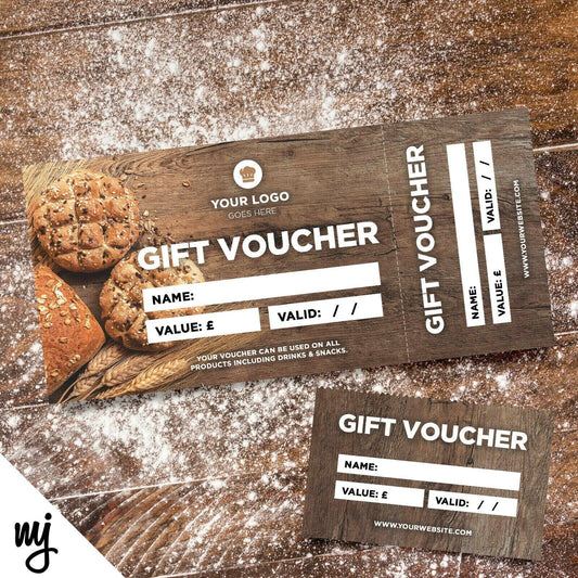 Custom Printed Gift Vouchers | Perforated | Bakery Cake Bread Shop Food Cafe 04